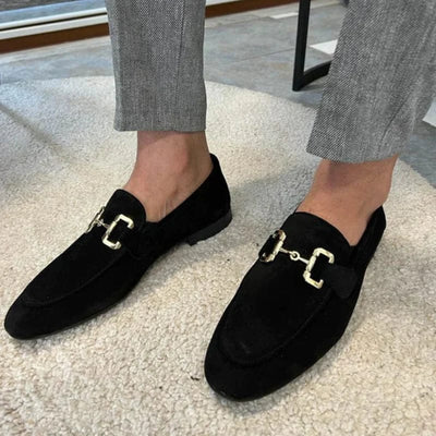 Nero - Mocassins en daim avec boucle en métal