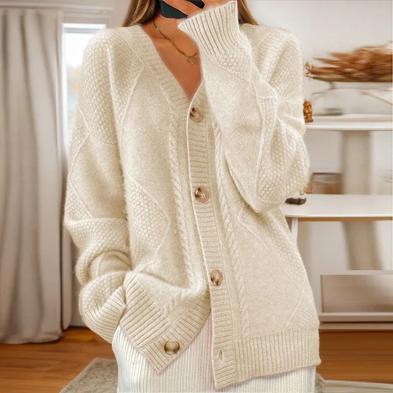 Cardigan Texturé | Boutons Bois | Chaleur Douce