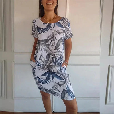 Robe élégante à imprimé botanique