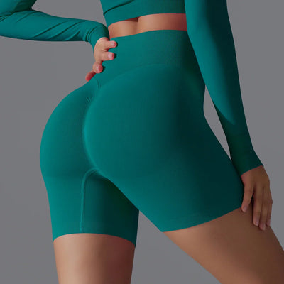 Leonida - Short d'entraînement sans couture avec taille haute pour femmes