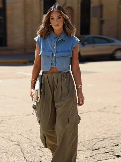 Veste en jeans cargo