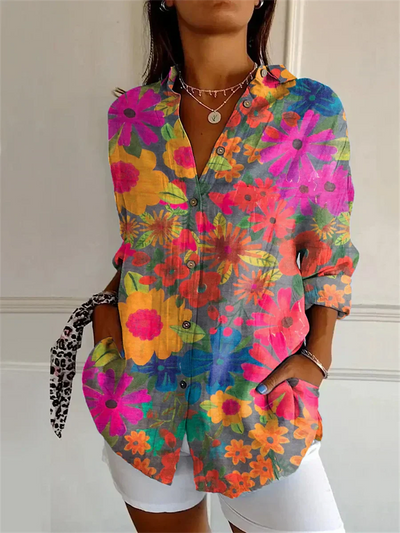 Chemise à Imprimé Floral | Coton Léger | Look Coloré