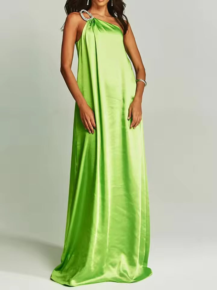Robe de soirée Simple dos nu à col oblique