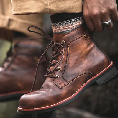 Fabien | Bottes Rétro à Bout Rond pour Homme