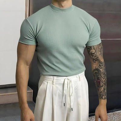 T-shirt slim à col montant