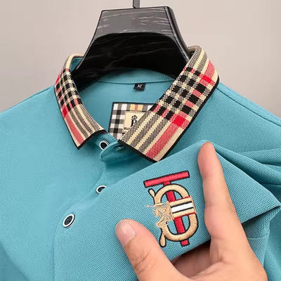 Polo en soie glacée jacquard