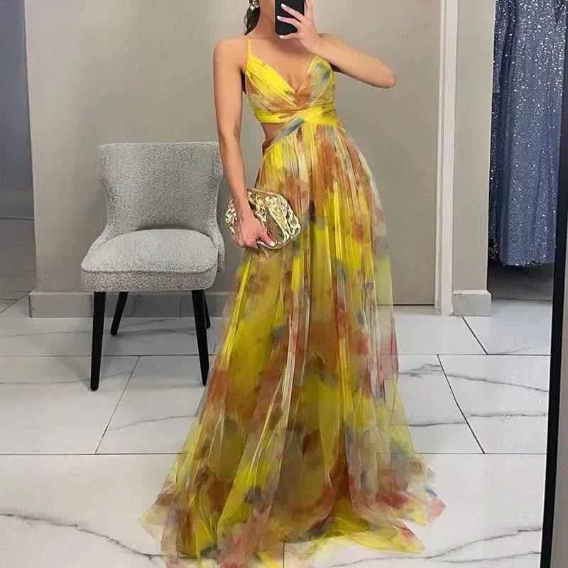 Morgane™ | Maxi-robe Incantevole avec Imprimé Floral