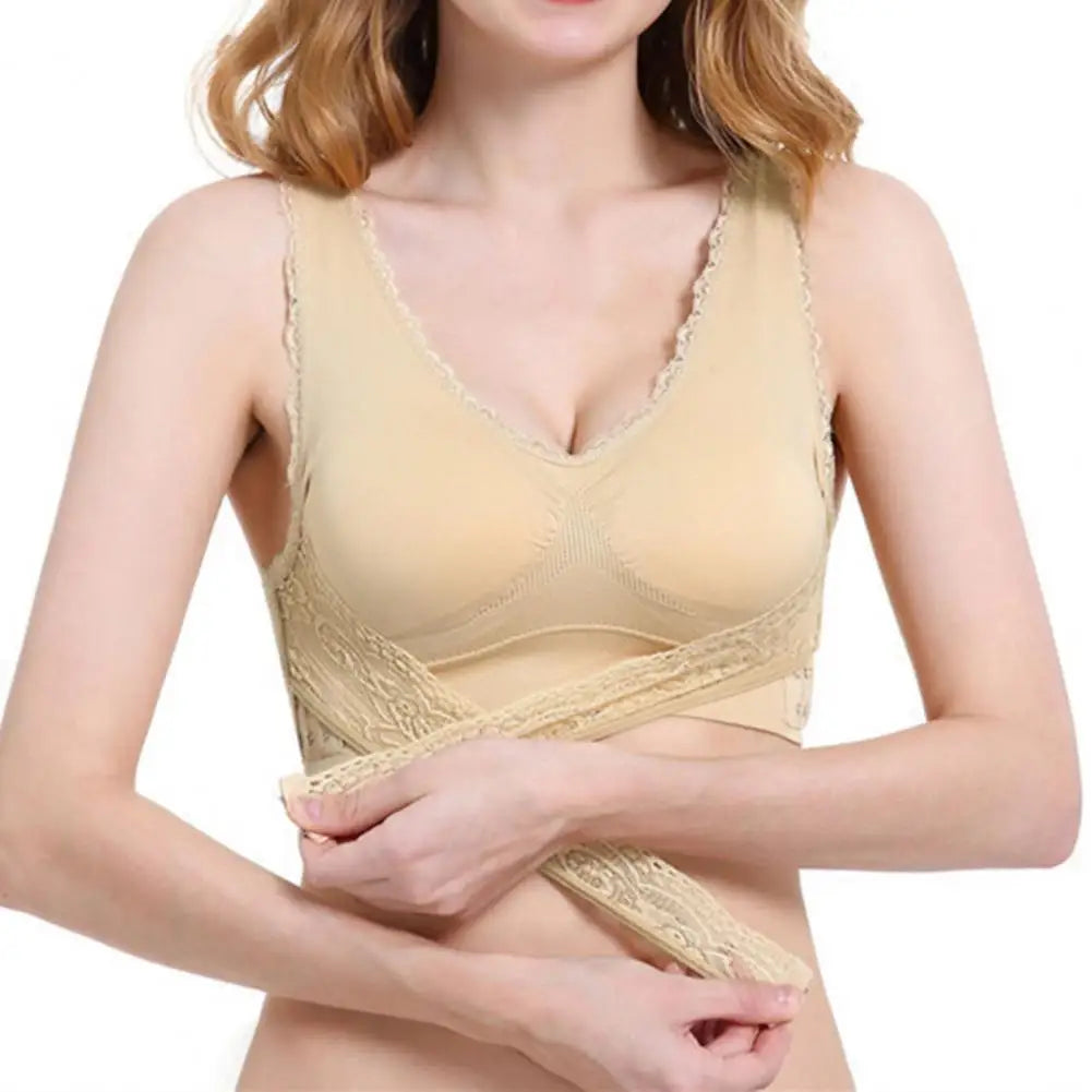 Gillian - Soutien-gorge sans fil pour femmes avec boucles croisées sur le devant