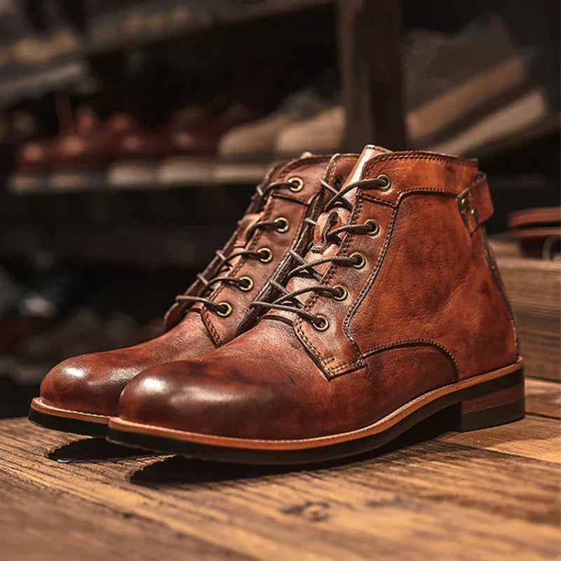 Fabien | Bottes Rétro à Bout Rond pour Homme