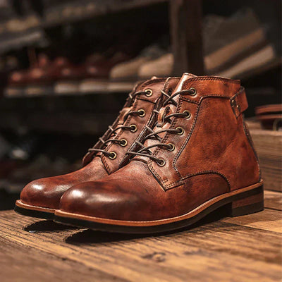 Fabien | Bottes Rétro à Bout Rond pour Homme