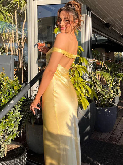 Robe de soirée pour femme - asymétrique - ajustée - longueur du sol - robe de soirée élégante