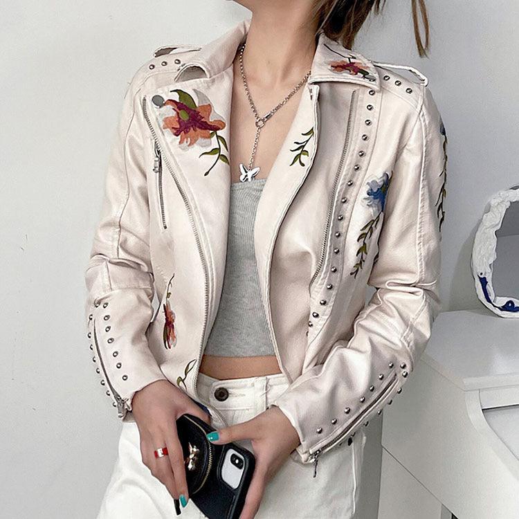 Ella™ | Veste en Cuir Florale