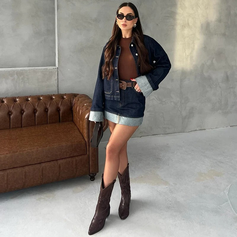 Ensemble en denim - Veste & Jupe