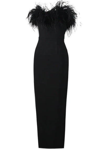 Anastasia | Élégante Robe à Plumes