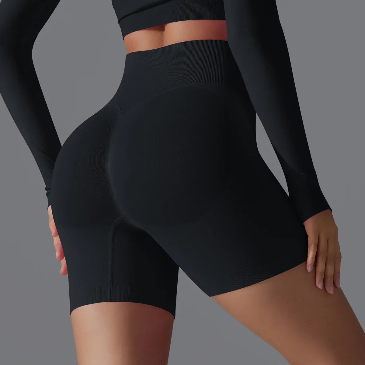 Leonida - Short d'entraînement sans couture avec taille haute pour femmes