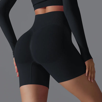 Leonida - Short d'entraînement sans couture avec taille haute pour femmes