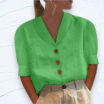 Blouse Chic pour Dames avec Col et Boutons - Vivienne
