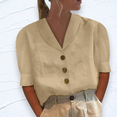 Blouse Chic pour Dames avec Col et Boutons - Vivienne