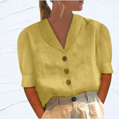 Blouse Chic pour Dames avec Col et Boutons - Vivienne