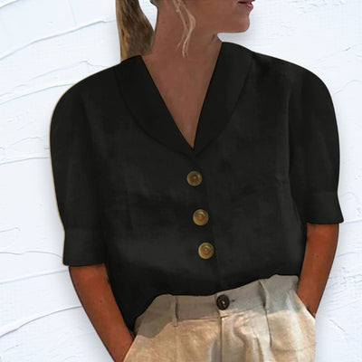 Blouse Chic pour Dames avec Col et Boutons - Vivienne