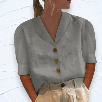 Blouse Chic pour Dames avec Col et Boutons - Vivienne