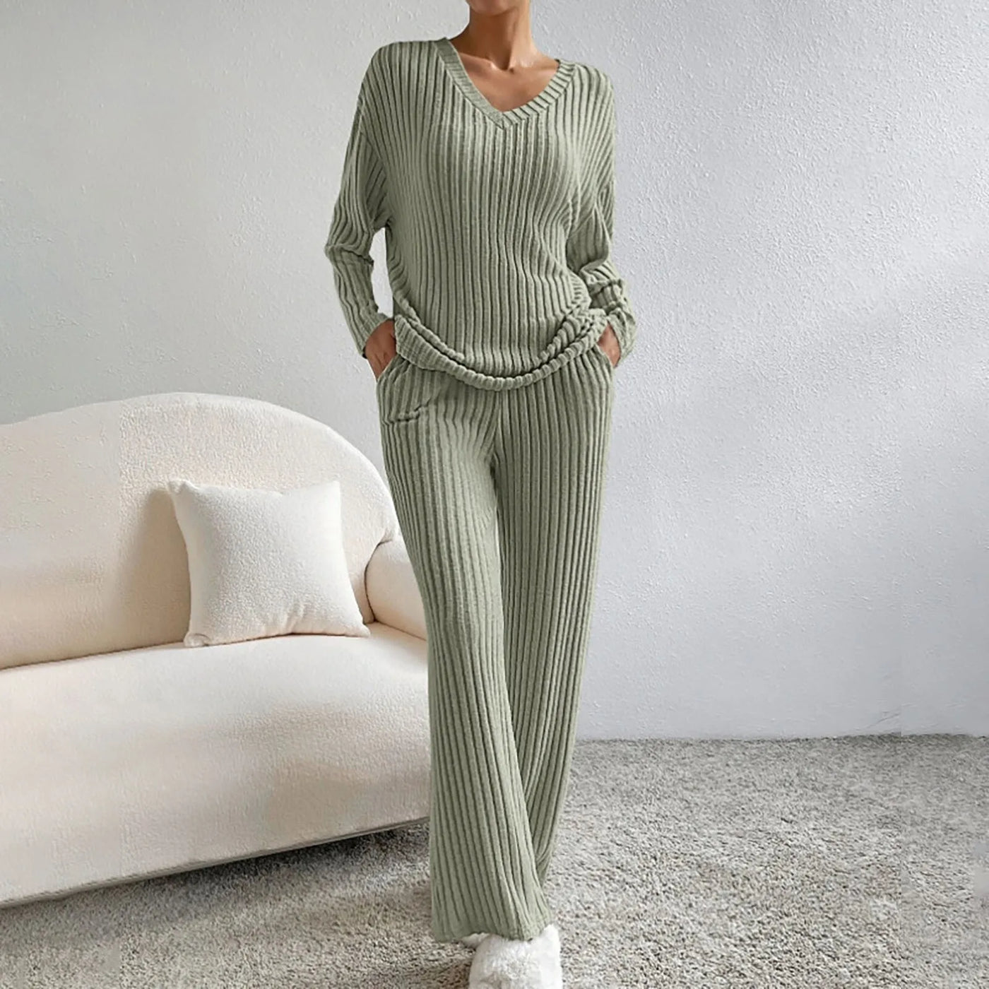 KATHY™ – Elegant 2-delt Strikket Sæt