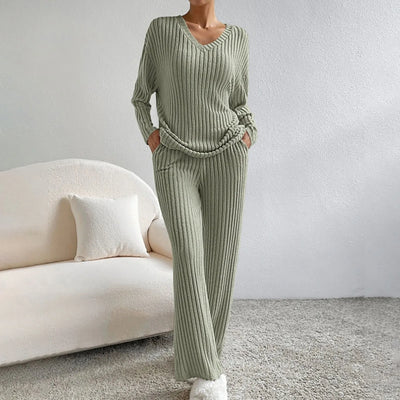 KATHY™ – Elegant 2-delt Strikket Sæt
