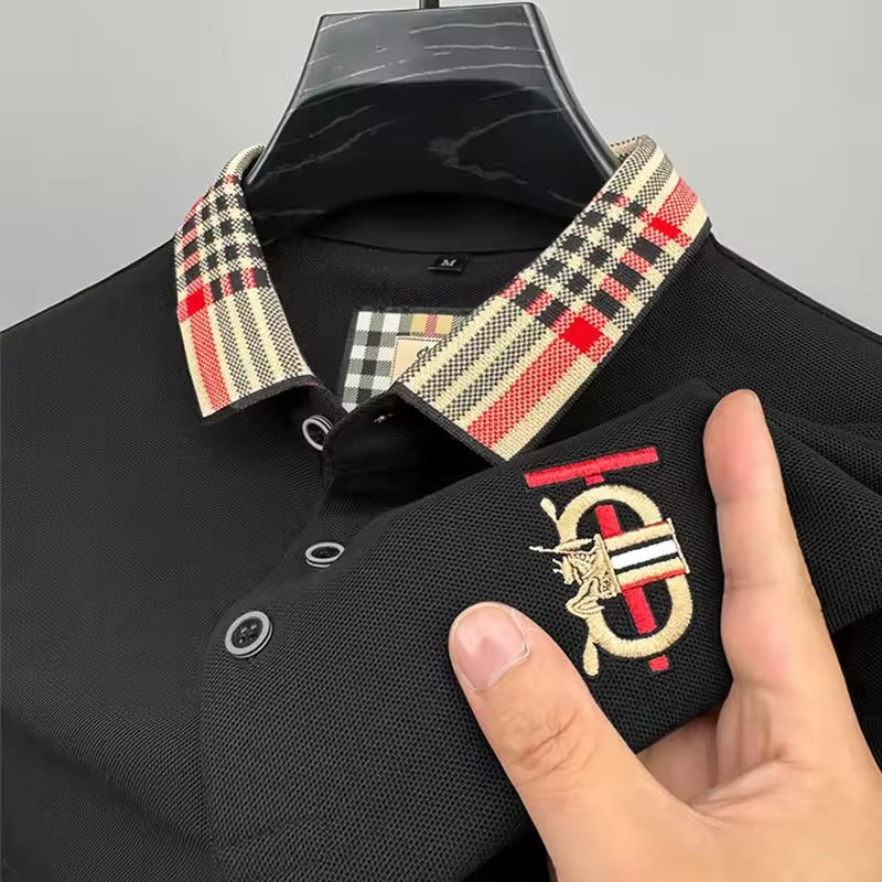 Polo en soie glacée jacquard