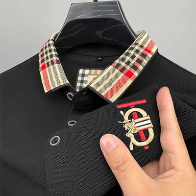 Polo en soie glacée jacquard