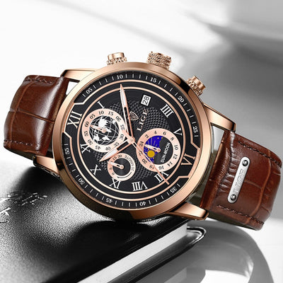 Montre Chronographe Premium en Cuir