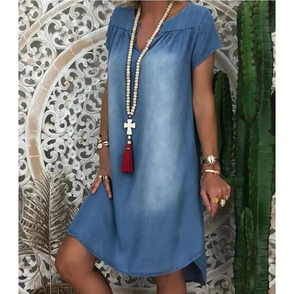Tyra - Robe d'été en denim décontractée