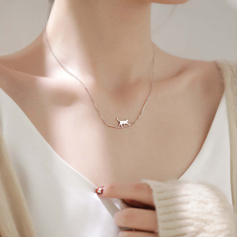 Collier Kletterkatze en Argent