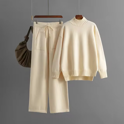Ava™ - Ensemble élégant de pull à manches longues et pantalon droit