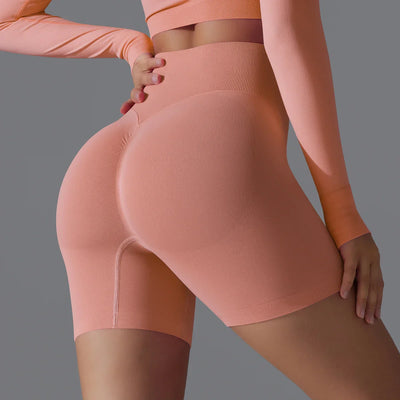 Leonida - Short d'entraînement sans couture avec taille haute pour femmes