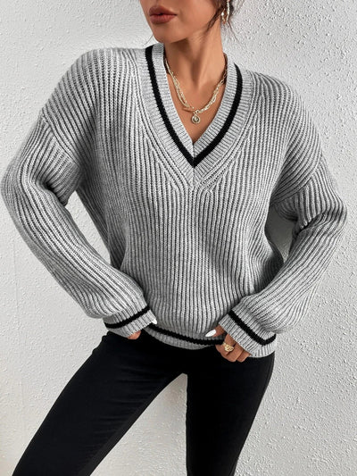 Marina | Pull en tricot gaufré rayé