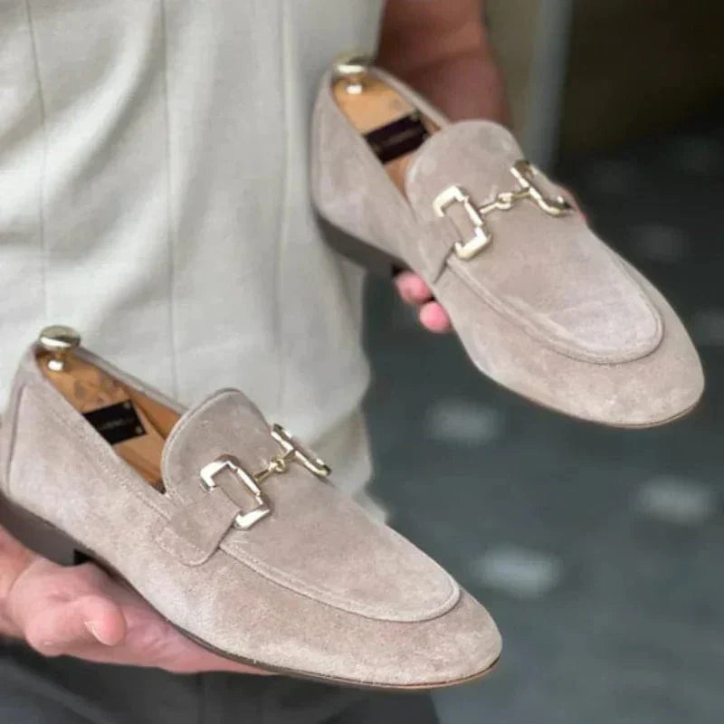 Nero - Mocassins en daim avec boucle en métal