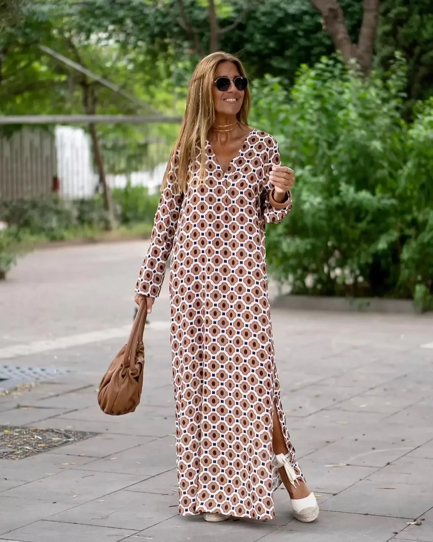 Lisanne™ | Robe Longue Bohème à Imprimé Graphique