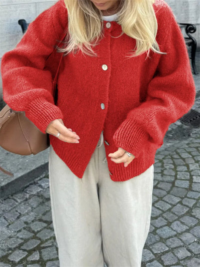 Amadea | Cardigan Fuzzy en Maille avec Boutons pour Femme