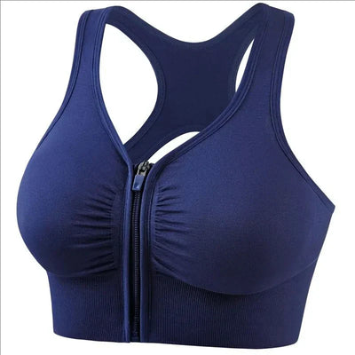 Brassière de sport femme – Maintien optimal – Fermeture zippée – Dos nageur respirant