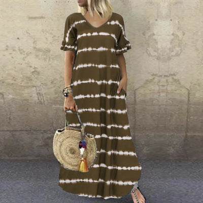 Marie™ | Robe Longue Bohème à Rayures Élégantes