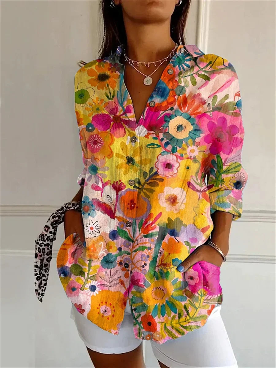 Chemise à Imprimé Floral | Coton Léger | Look Coloré