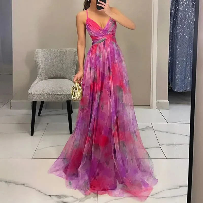 Morgane™ | Maxi-robe Incantevole avec Imprimé Floral