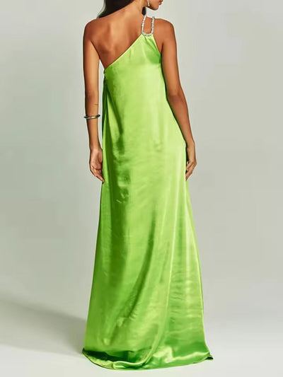 Robe de soirée Simple dos nu à col oblique