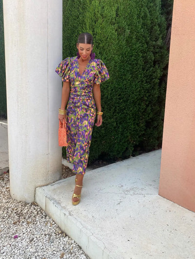 Robe Élégante à Manches Bouffantes | Style Sophistiqué | Silhouette Flatteuse