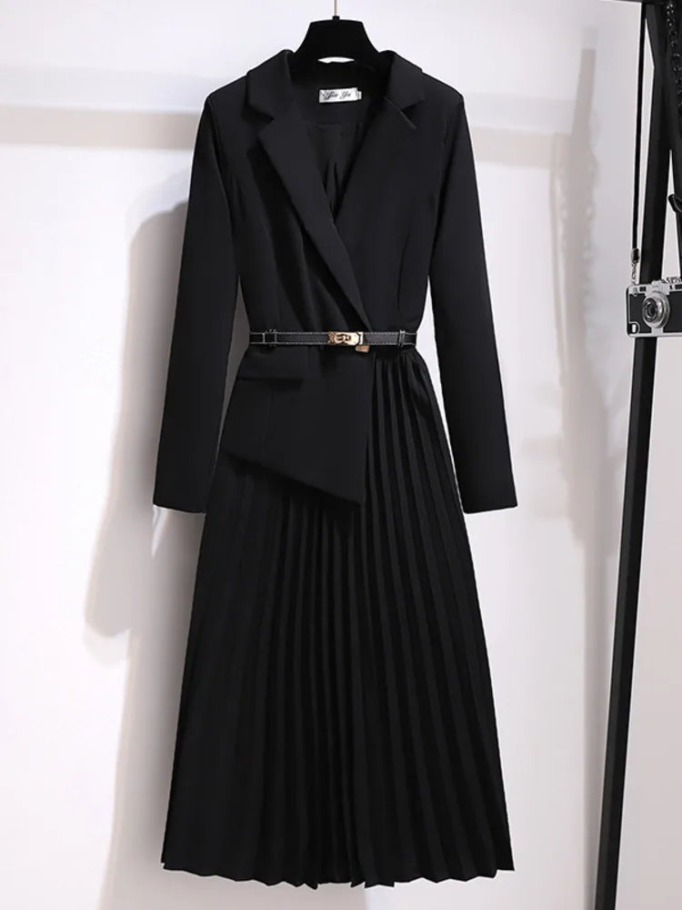 Robe Blazer Plissée | Élégance Moderne | Silhouette Ajustée