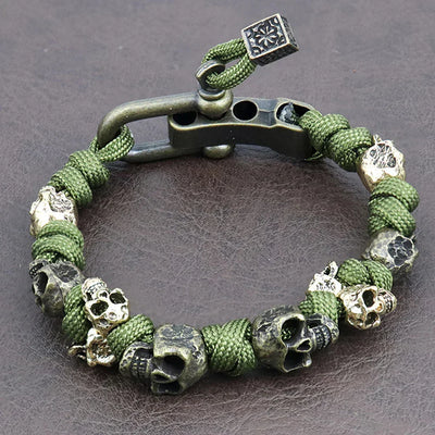 Ezra™ | Bracelet Deathgrip avec Crânes en Alliage Durable