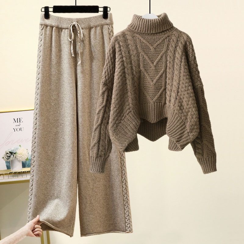Ida™ - Ensemble élégant de pull à col roulé et de pantalon ample