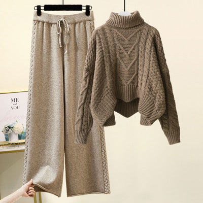 Ida™ - Ensemble élégant de pull à col roulé et de pantalon ample