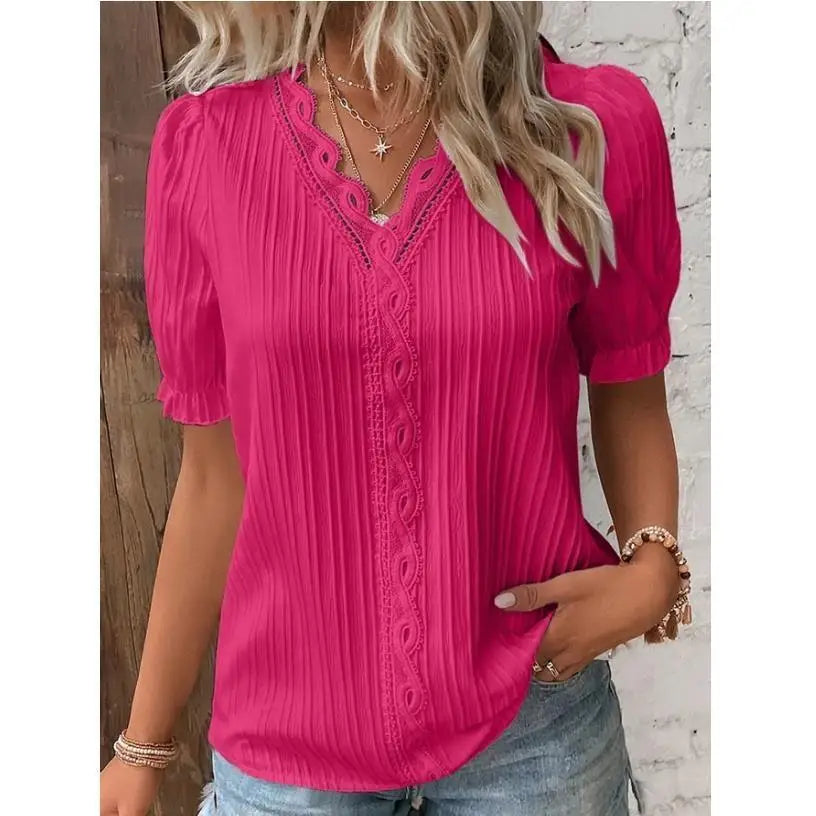 Senna™ | Blouse Brodée Col en V Romantique