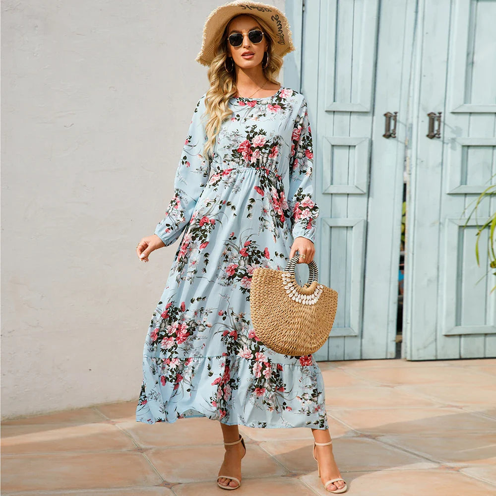 Lillith™ | Robe Bohème Longue à Imprimé Fleuri